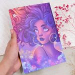 دفتر 50 برگ دختر مو بنفش